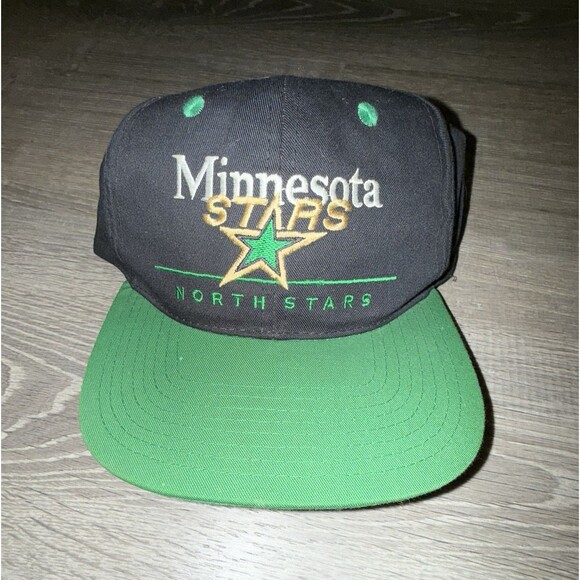 Vintage Minnesota North Stars Cap Hat Twins Enterprise NHL Black Snapback - Picture 1 of 9